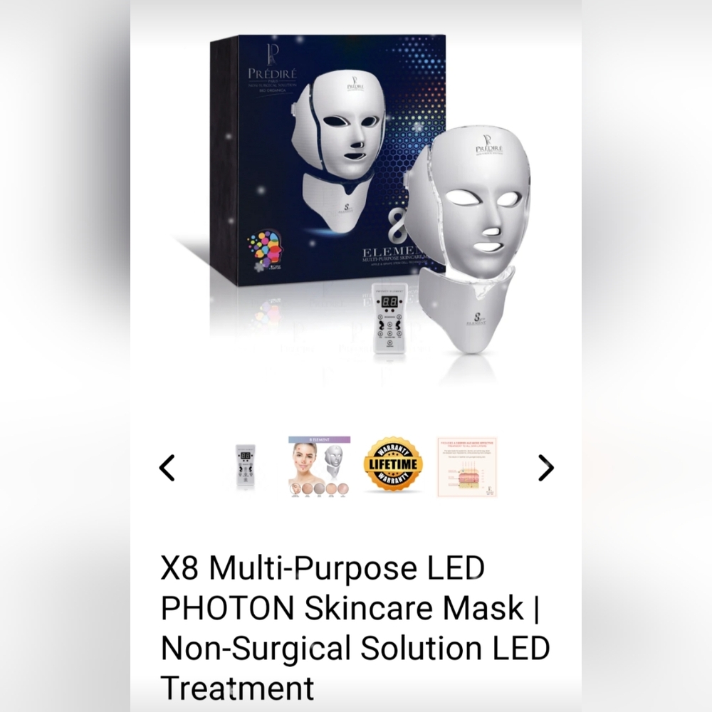 LED Face Mask With Eight Different Types Of Treatment Lights New In box